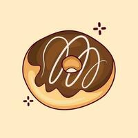 vector grafische illustratie van donut met gesmolten zoete en heerlijke jam