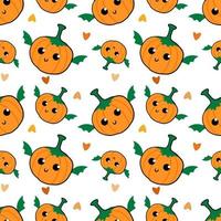 naadloos halloween-pompoenpatroon. inpakpapier patroon. leuke pompoen. vector