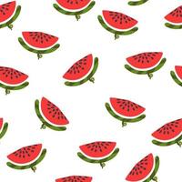 watermeloen naadloos patroon, textuur met vers fruit plakjes voor behang. vector