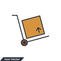 lading trolley pictogram logo vectorillustratie. pakketten levering trolley symbool sjabloon voor grafische en webdesign collectie vector