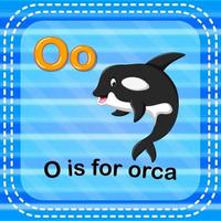 flashcard letter o is voor orka vector