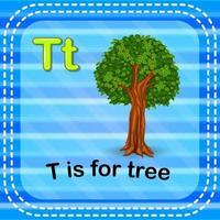 flashcard letter t is voor boom vector