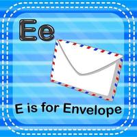 flashcard letter e is voor envelop vector