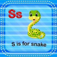 flashcard letter s is voor slang vector