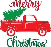 vrolijke kerst vrachtwagen vector, kerst vector, santa vector