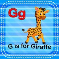 flashcard letter g is voor giraf vector