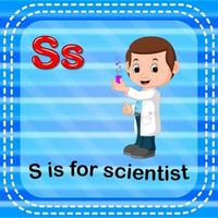 flashcard letter s is voor wetenschapper vector