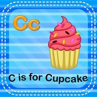 flashcard letter c is voor cupcake vector