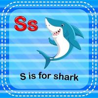 flashcard letter s is voor haai vector