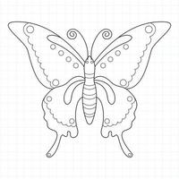 prachtige vlinder geschikt voor kinder kleurplaten pagina vectorillustratie vector