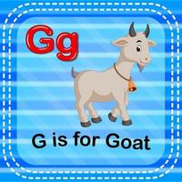 flashcard letter g is voor geit vector