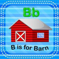 flashcard letter b is voor schuur vector