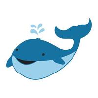 schattig walvis hand getekend vector illustratie ontwerpelement