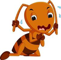 schattige bruine mier die huilt vector