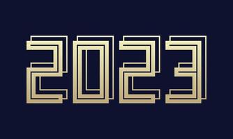 gelukkig nieuwjaar 2023 met getallen vector illustratie creatieve stijl.