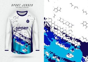 achtergrondmodel voor sporttrui, shirt, hardloopshirt, blauw penseelpatroon. vector