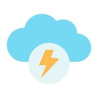 wolk met bout, plat ontwerppictogram van onweer vector