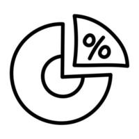 een pictogramontwerp van cirkeldiagram, percentagegrafiekvector vector