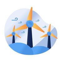 een premium downloadpictogram van windturbines vector