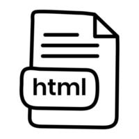 een bestandsformaat van html icon vector