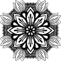 zwart-wit mandala voor kleurplaat. vector