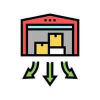 magazijn gebouw kleur pictogram vectorillustratie vector