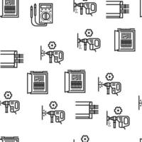 elektrische installatie gereedschap pictogrammen instellen vector