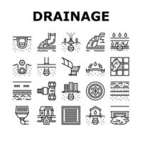 drainage water systeem collectie pictogrammen instellen vector