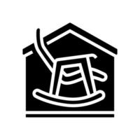 schommelstoel in huis glyph pictogram vectorillustratie vector