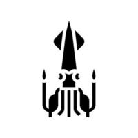 koppotige inktvis oceaan glyph pictogram vectorillustratie vector