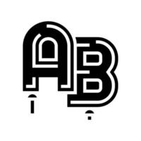 alfabet letters ballonnen glyph pictogram vectorillustratie vector