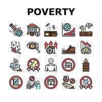 armoede armoede collectie iconen set vector