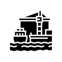 container stapel poort glyph pictogram vectorillustratie vector