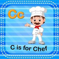 flashcard letter c is voor chef vector