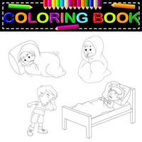 kinderen ziek kleurboek vector