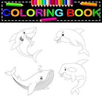 vis kleurboek vector