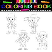 cowboys kleurboek vector