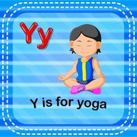 flashcard letter y is voor yoga vector