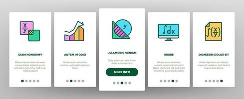wiskunde wetenschap onderwijs onboarding pictogrammen instellen vector