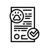 document of certificaat voor gratis dierlijke lijn pictogram vectorillustratie vector