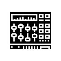 geluid mixer apparatuur glyph pictogram vectorillustratie vector