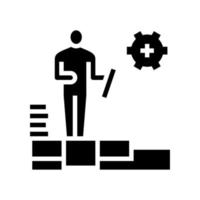 meester tegelzetter glyph pictogram vectorillustratie vector