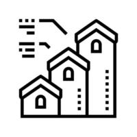 hypotheek van klein naar groot huis lijn pictogram vectorillustratie vector