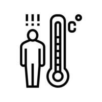 patiënt hoge temperatuur lijn pictogram vectorillustratie vector