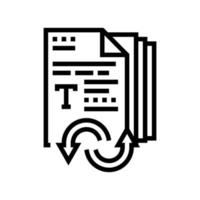 tekst en lettertypen converter lijn pictogram vectorillustratie vector