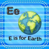 flashcard letter e is voor aarde vector