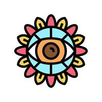 oog boho kleur pictogram vectorillustratie vector