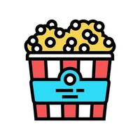 popcorn bioscoop voedsel kleur pictogram vectorillustratie vector