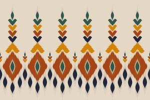abstracte etnische patroon kunst. ikat naadloos patroon traditioneel. Amerikaanse, Mexicaanse stijl. ontwerp voor achtergrond, behang, vectorillustratie, stof, kleding, tapijt, textiel, batik, borduurwerk. vector