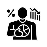 zakenman financiële verliezen glyph pictogram vectorillustratie vector